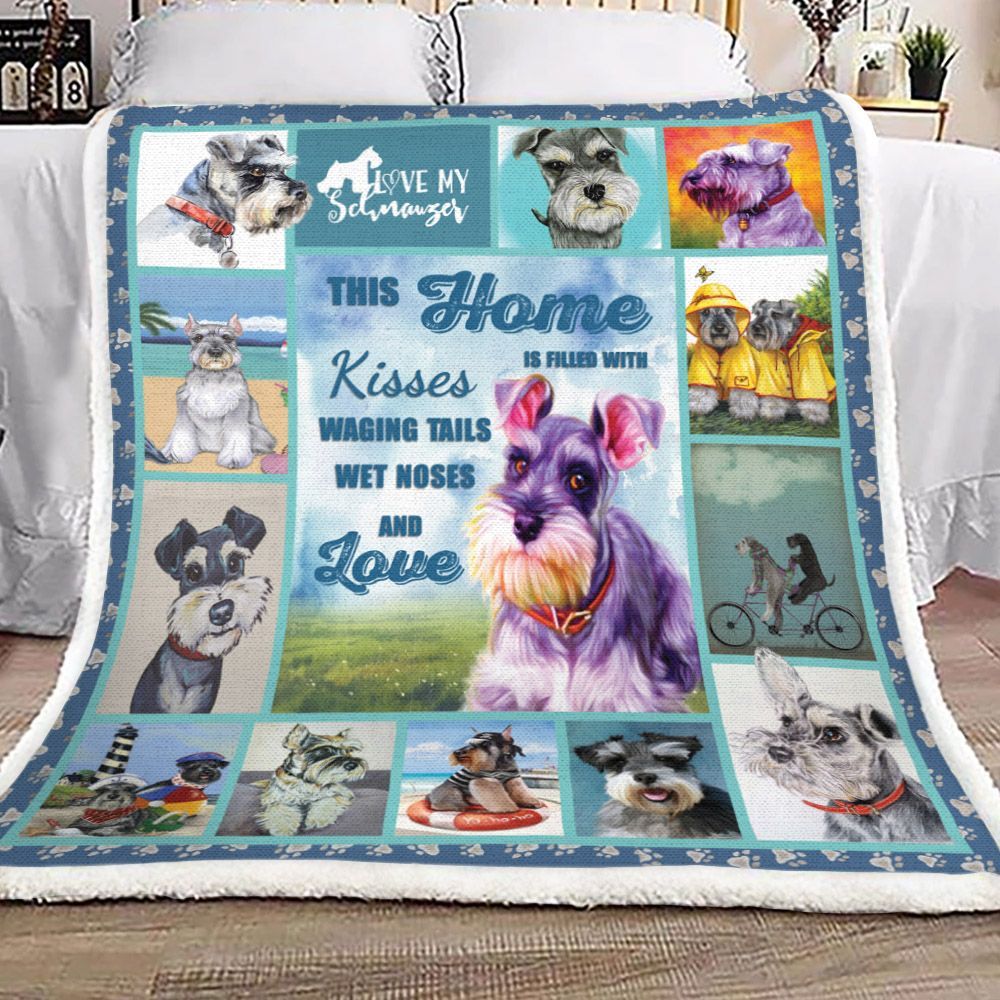 Miniature Schnauzer Dog Sherpa Fleece Blanket