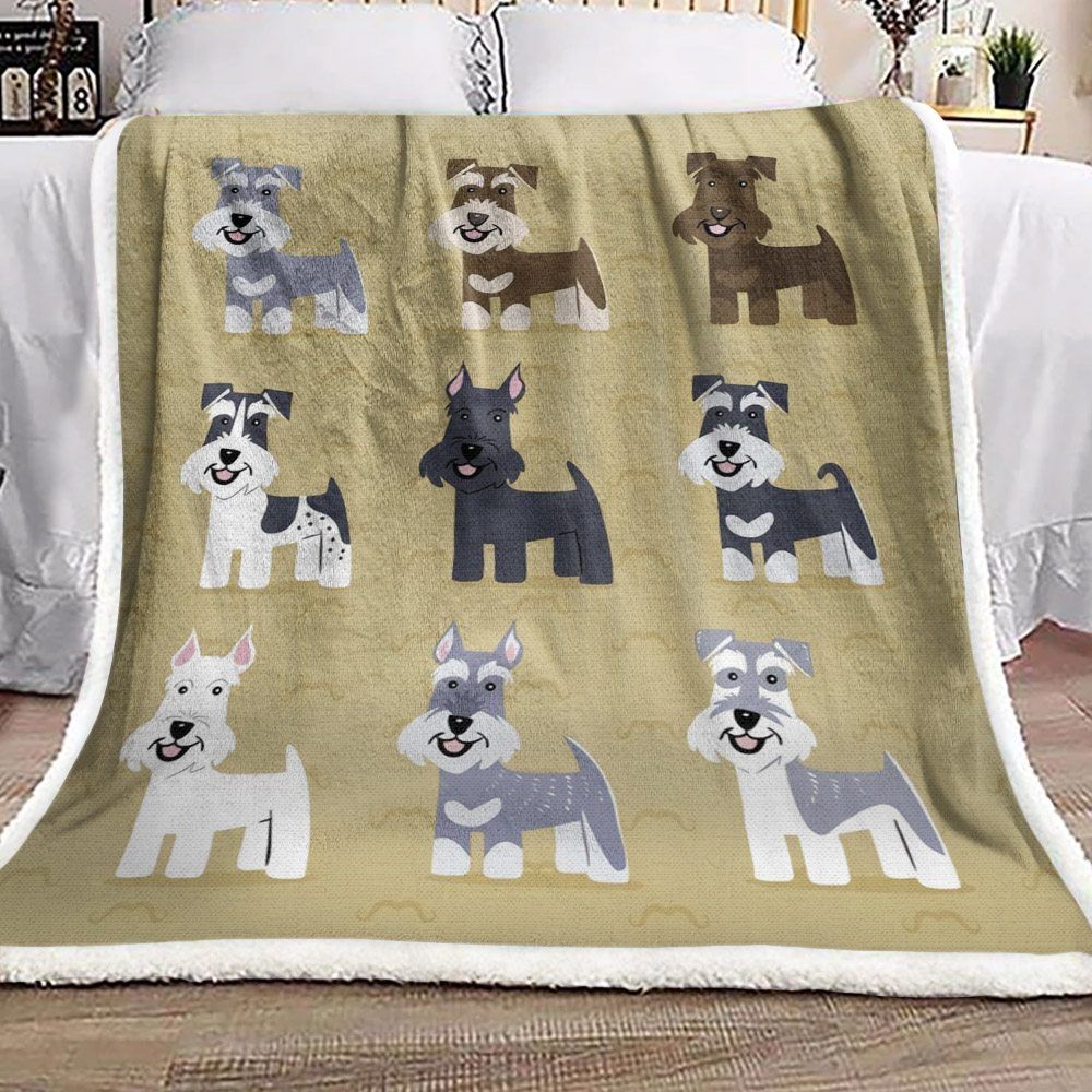 Miniature Schnauzer Sherpa Fleece Blanket