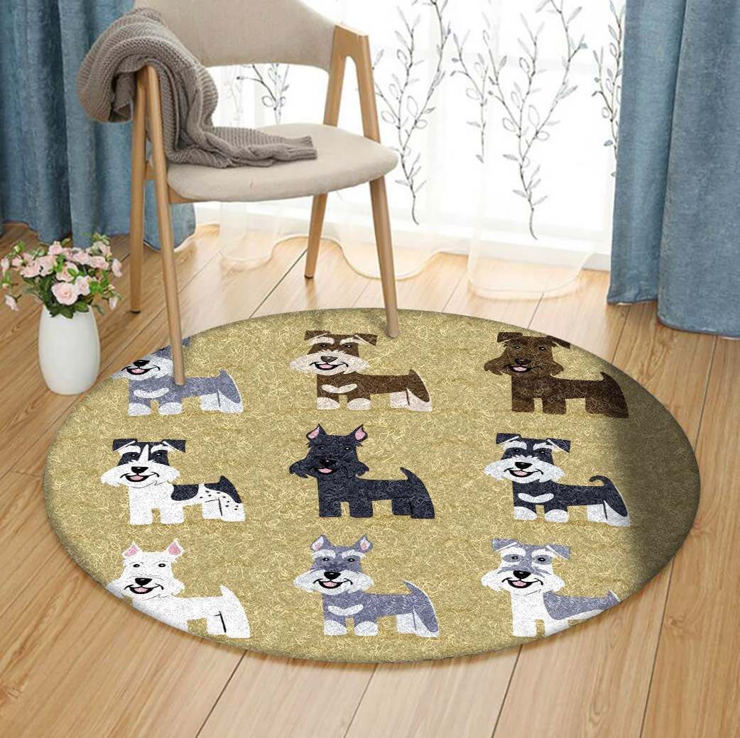 Miniature Schnauzer Round Carpet