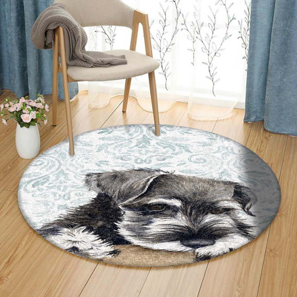 Miniature Schnauzer Round Carpet