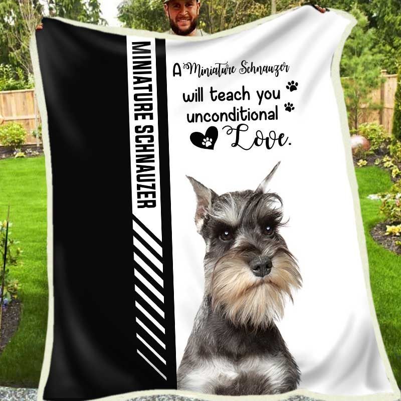 Miniature Schnauzer Fleece Blanket