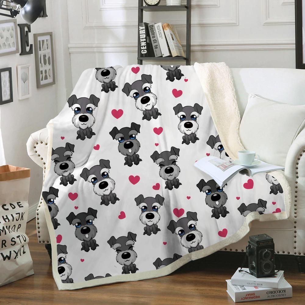 Miniature Schnauzer Sherpa Fleece Blanket