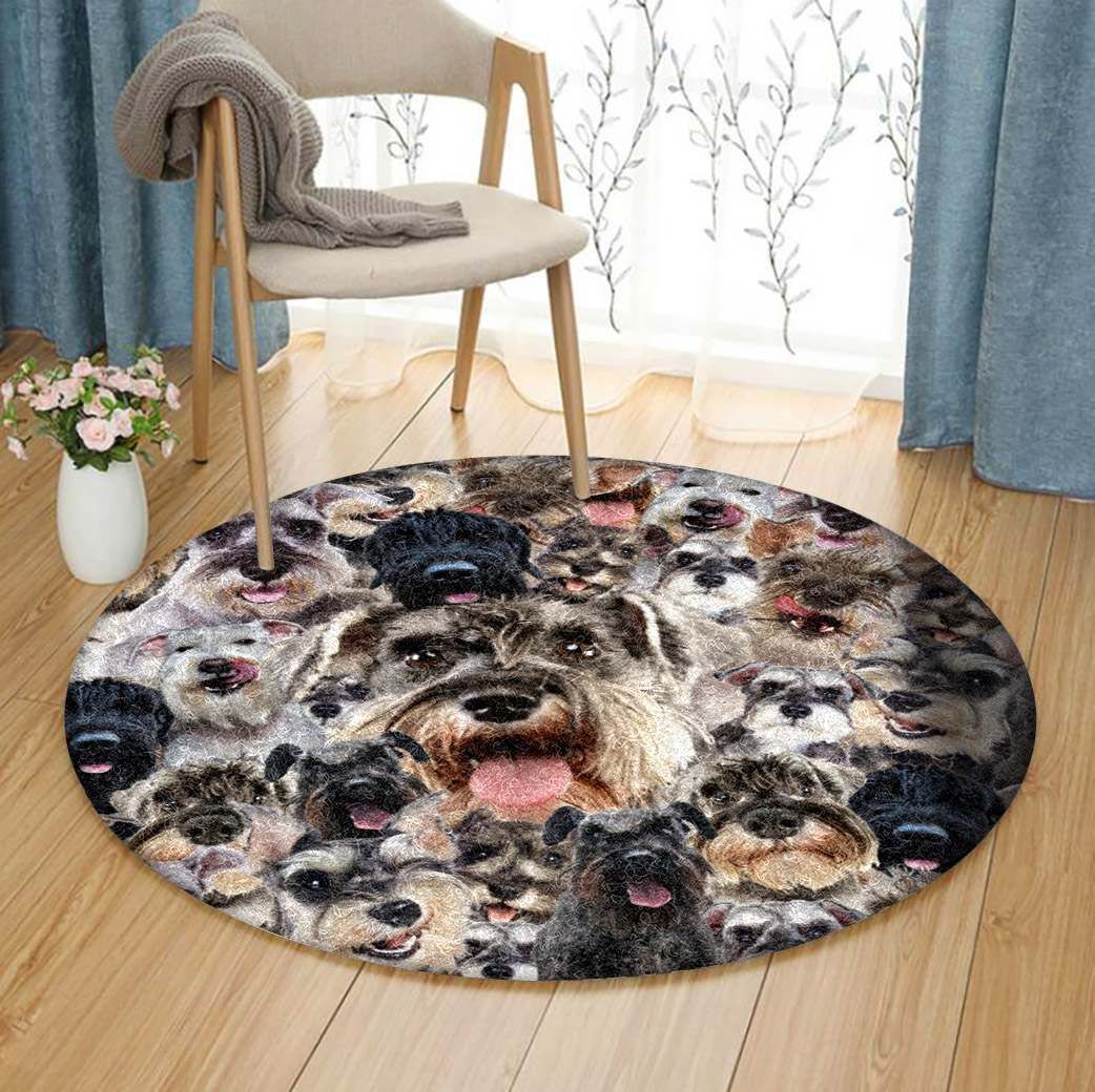 Miniature Schnauzer Round Carpet