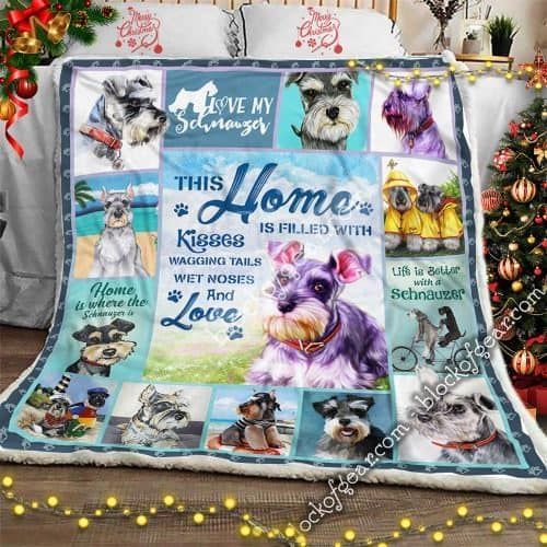 Miniauture Schnauzer Dog Sherpa Fleece Blanket