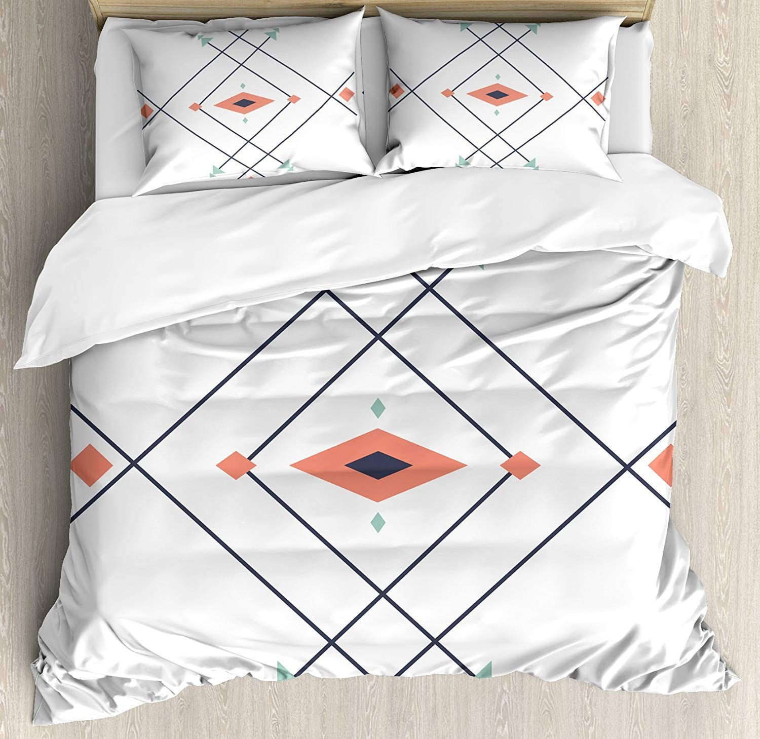 Minimalist Abstract Latin American Inspired Design Diamonds Arrows Bedding Set