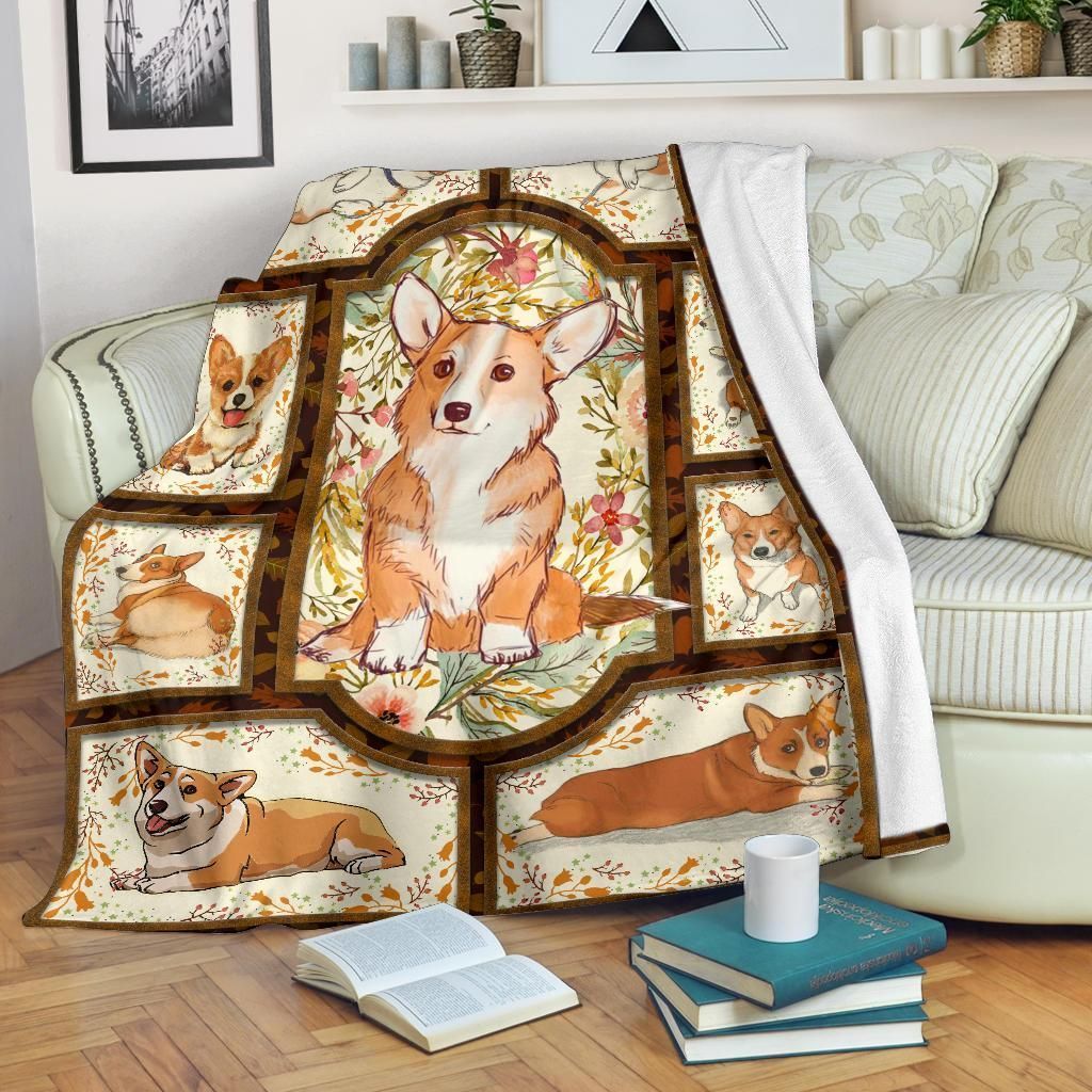 Mirror Corgi Sherpa Fleece Blanket