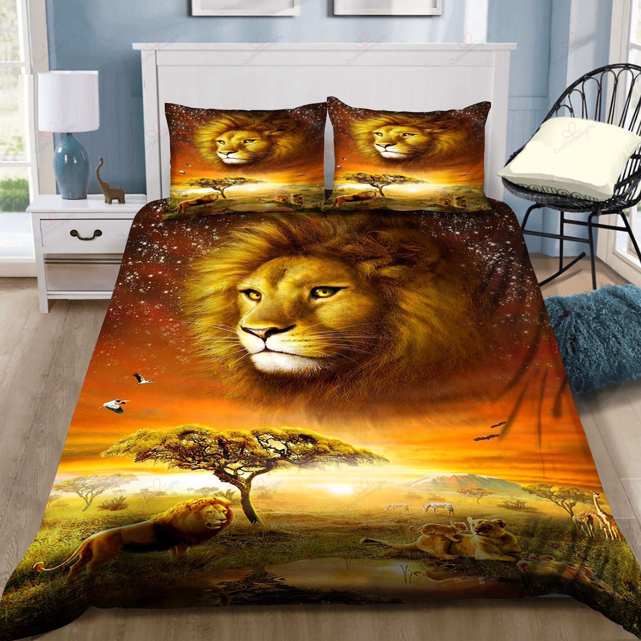 Miss Africa Lion Printed Bedding Set