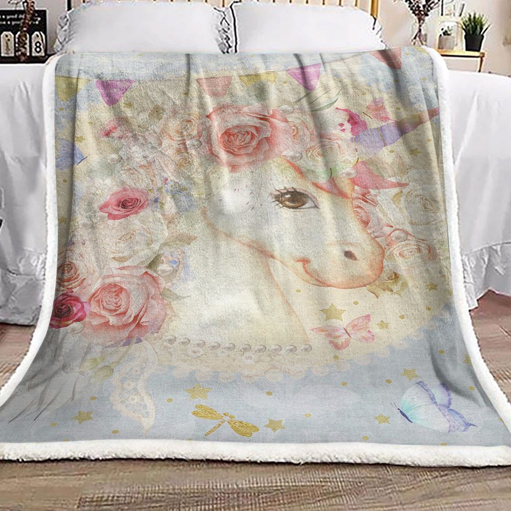 Miss Lolly Unicorn Sherpa Fleece Blanket