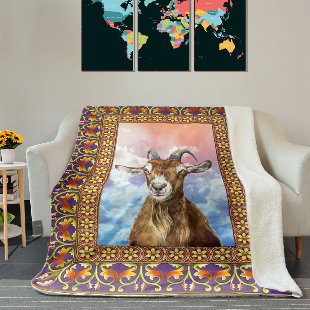 Missing Goat Sherpa Fleece Blanket