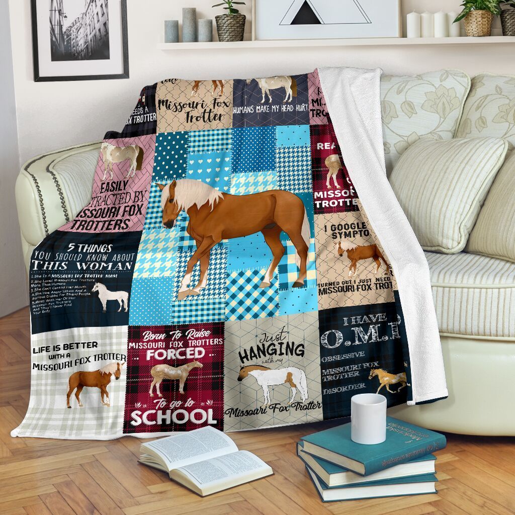 Missouri Fox Trotter Horse Sherpa Fleece Blanket
