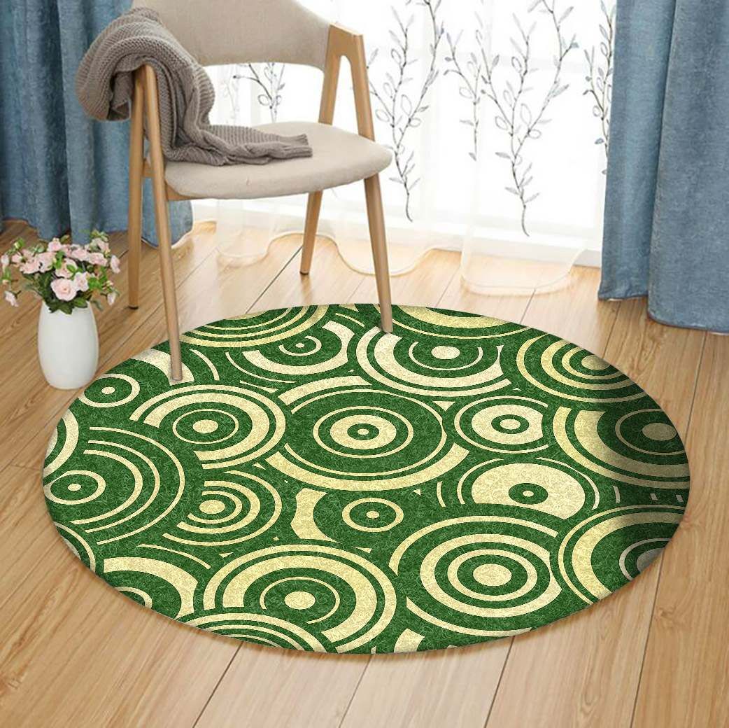 Modern Christmas Mod Circle Pattern Round Carpet
