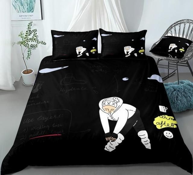 Modern Kid Black Background Bedding Set