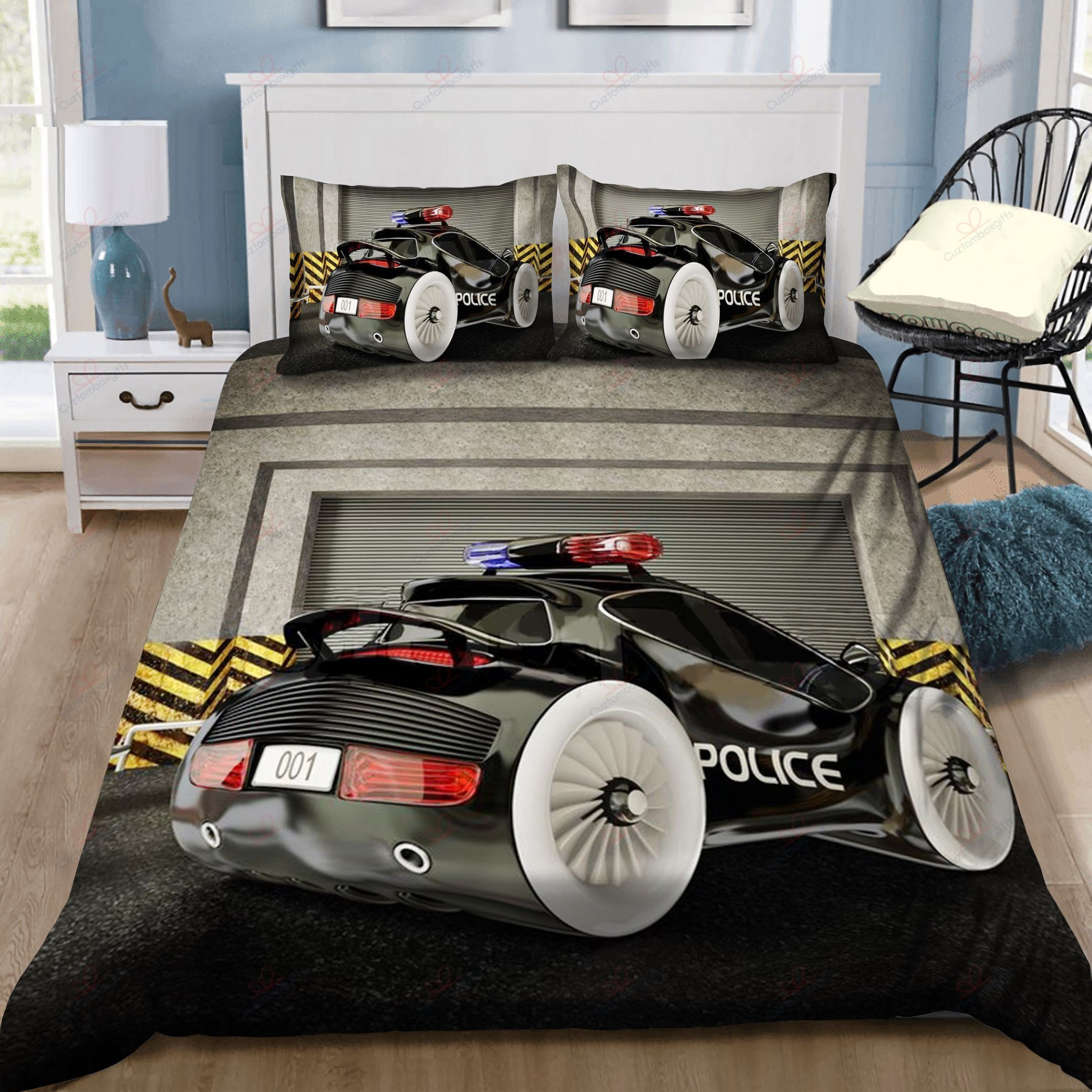 Modern Police Car Bedding Set