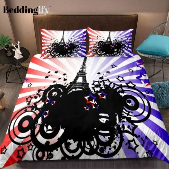 Modern Style Colorful Tower Bedding Set