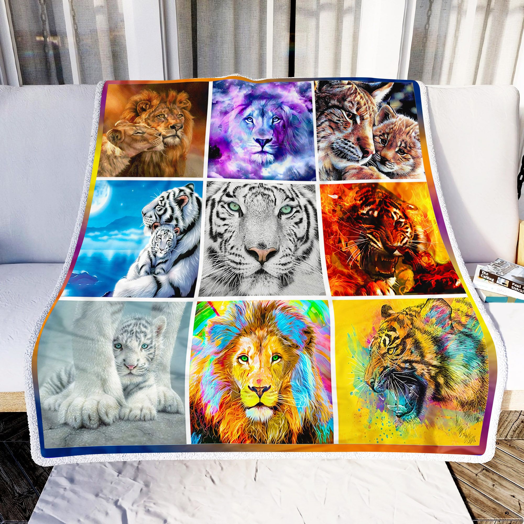 Mom And Baby Tiger Fleece Blanket