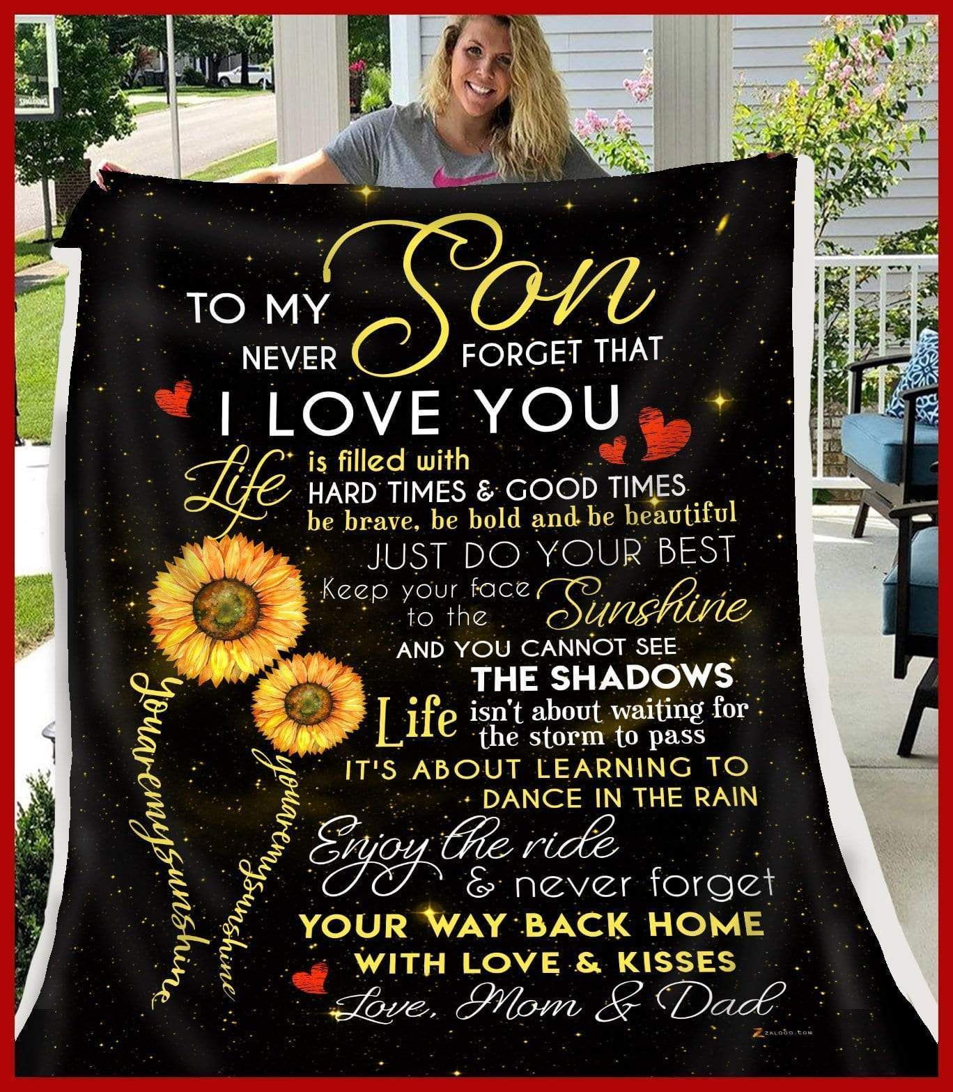 Mom And Dad Gift For Son You Are My Sunshine Blanket