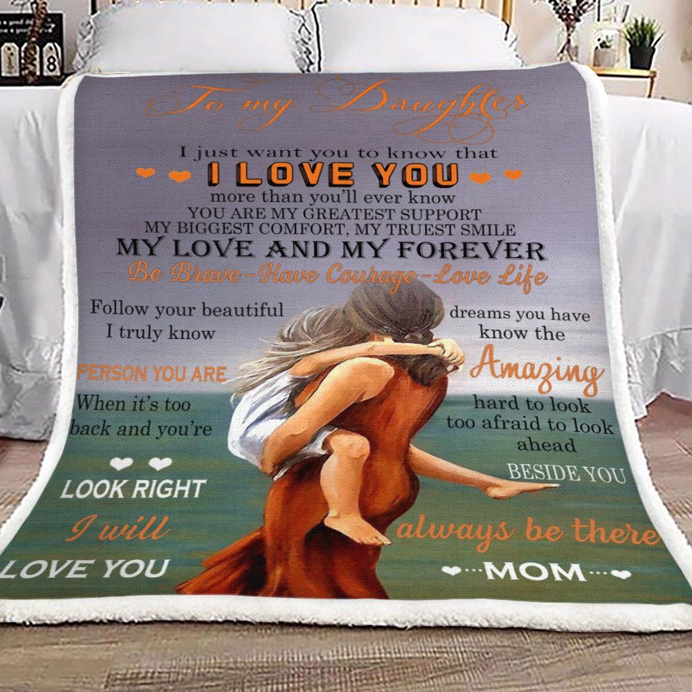 Mom And Daughter Sherpa Fleece Blanket