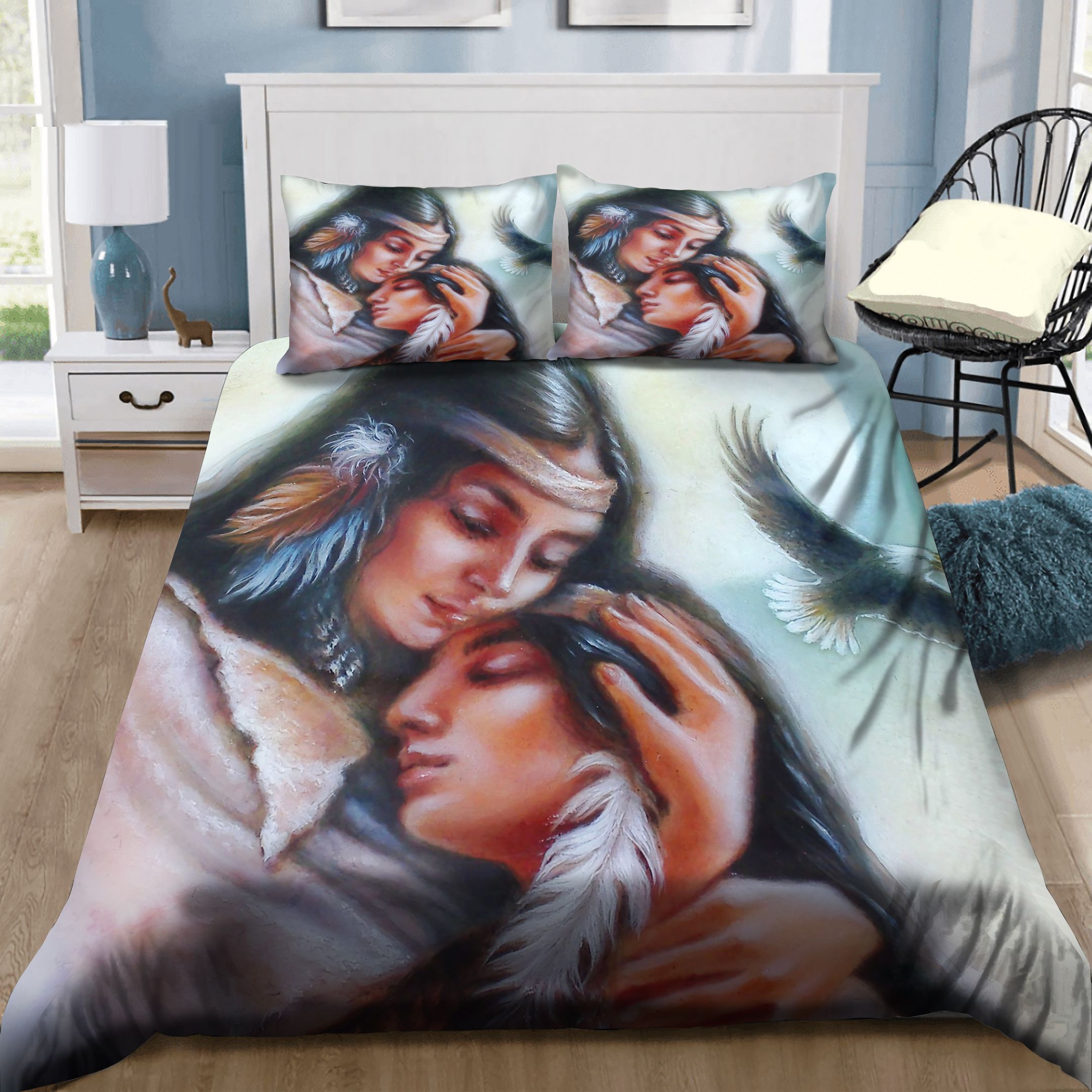 Mom And Daughter Native America Bedding Set