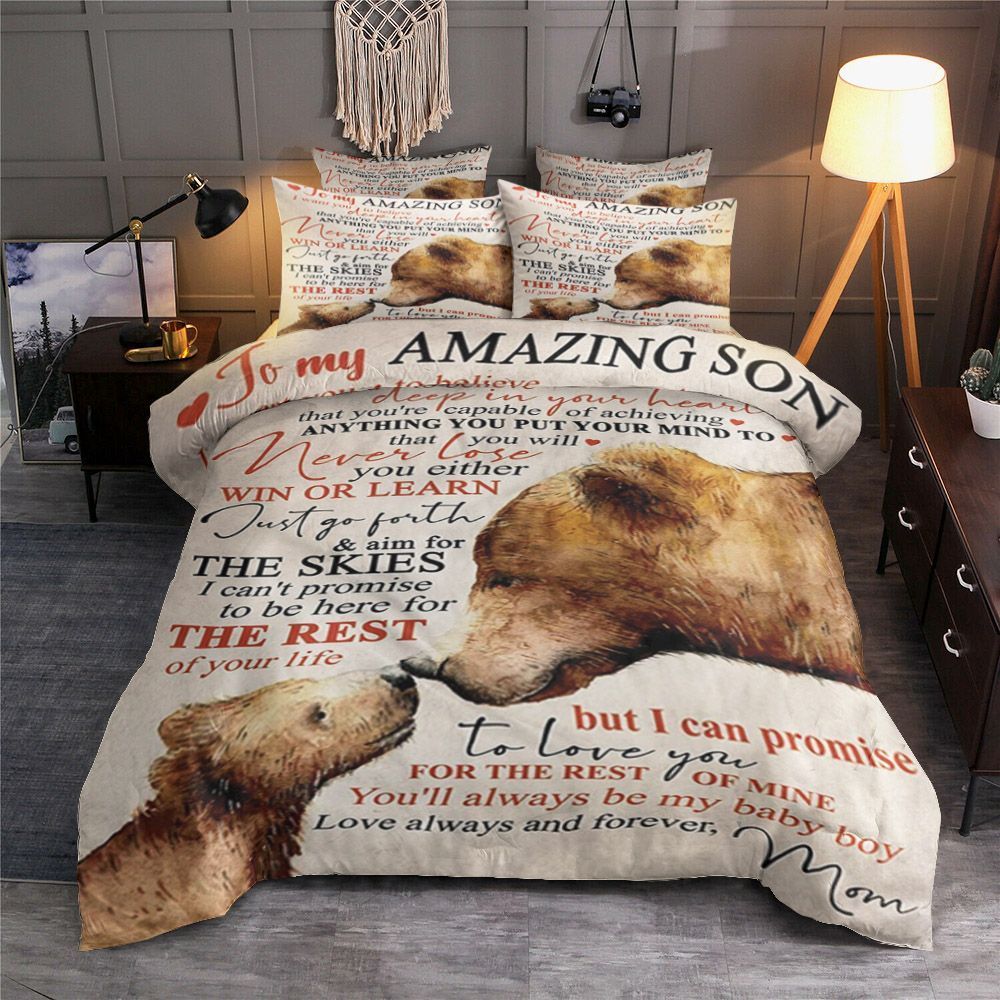 Mom Bear To Son Bedding Set