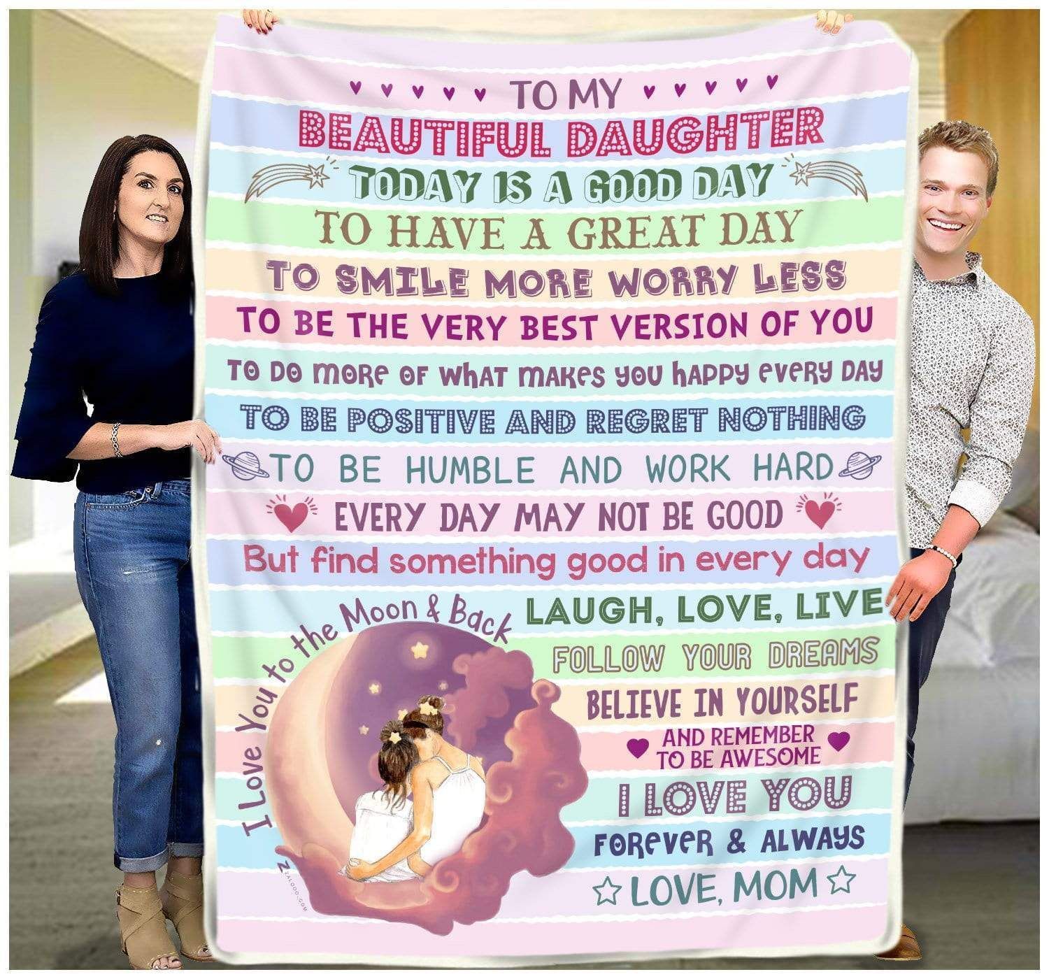 Mom Gift For Daughter Blanket I Love You Forever And Always