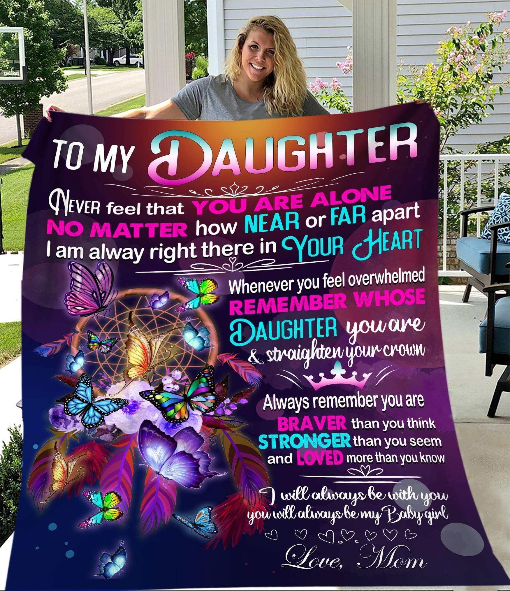 Mom Gift For Daughter Dreamcatcher Loved More Than You Know Fleece Blanket