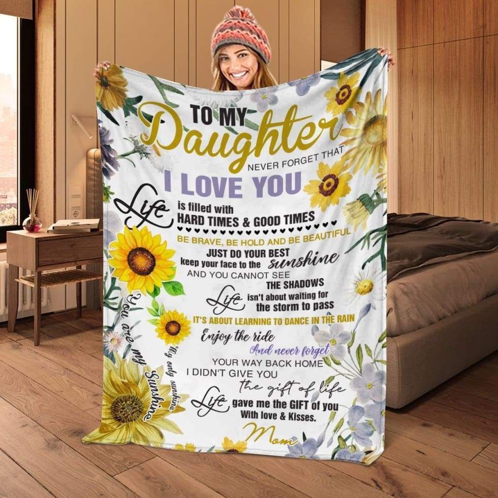 Mom Gift For Daughter Never Forget That I Love You Fleece Blanket