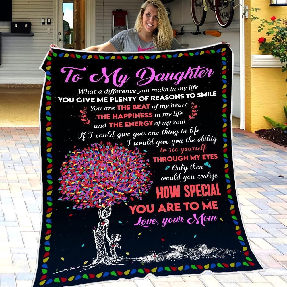 Mom Gift For Daughter You Are The Beat Of My Heart Fleece Blanket