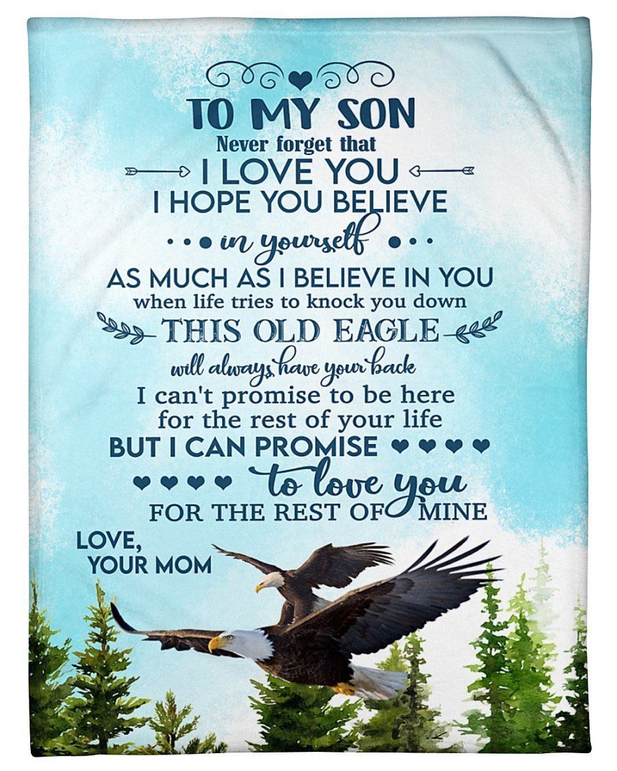 Mom Gift For Son Eagle This Old Eagle Will Always Have Your Back Fleece Blanket