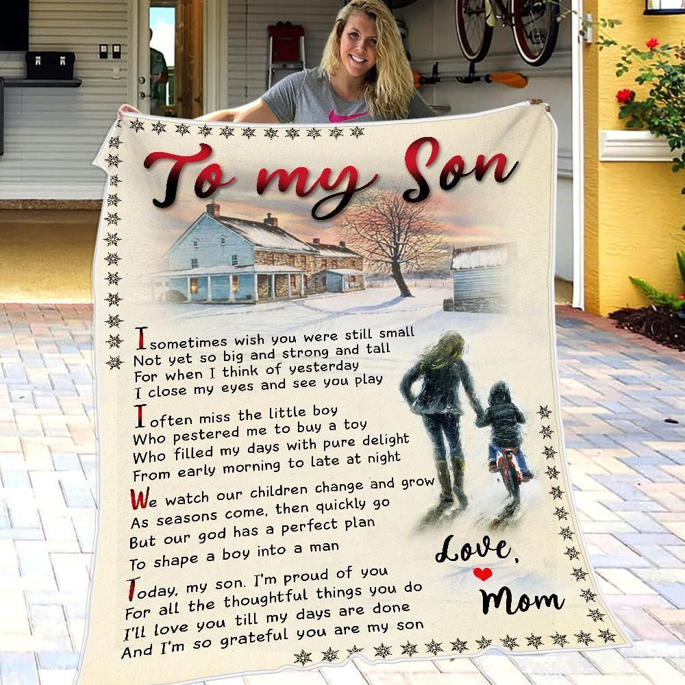 Mom Gift For Son I’m Proud Of You Fleece Blanket