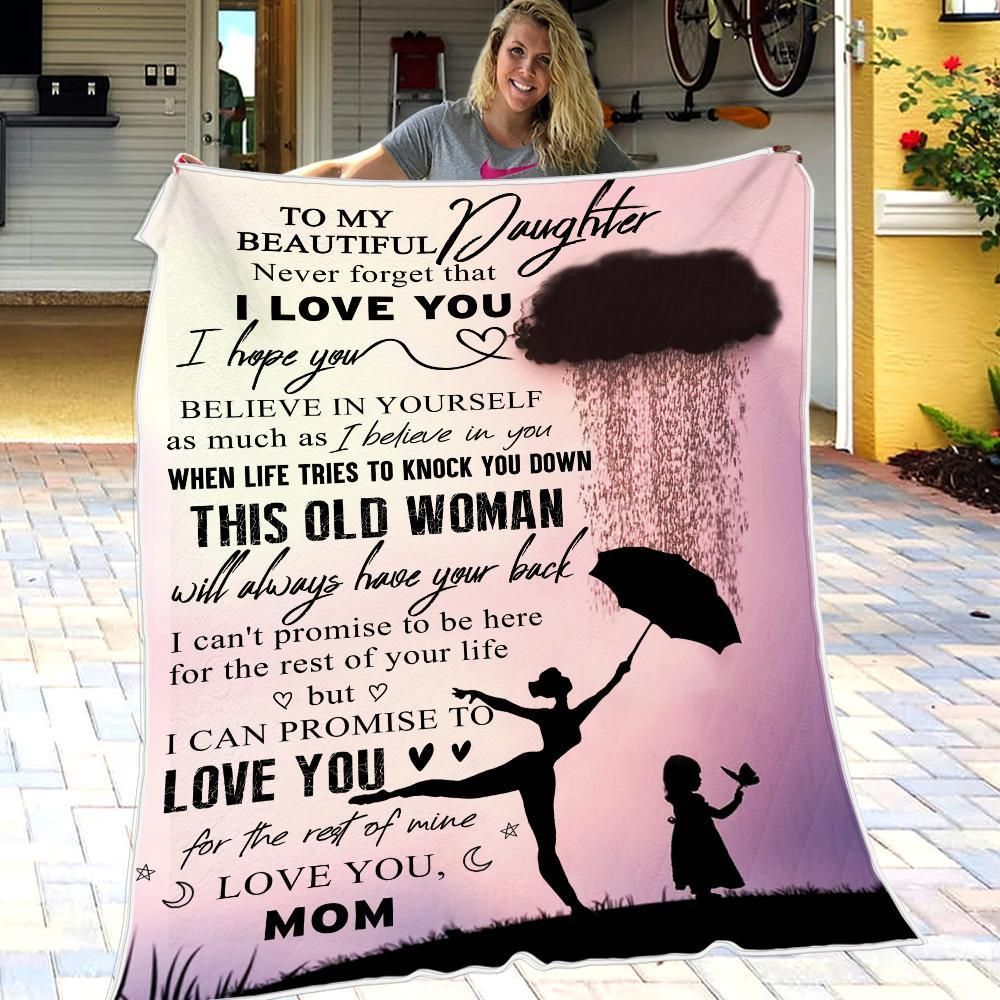 Mom Gift For This Old Woman Will Always Have Your Back Fleece Blanket