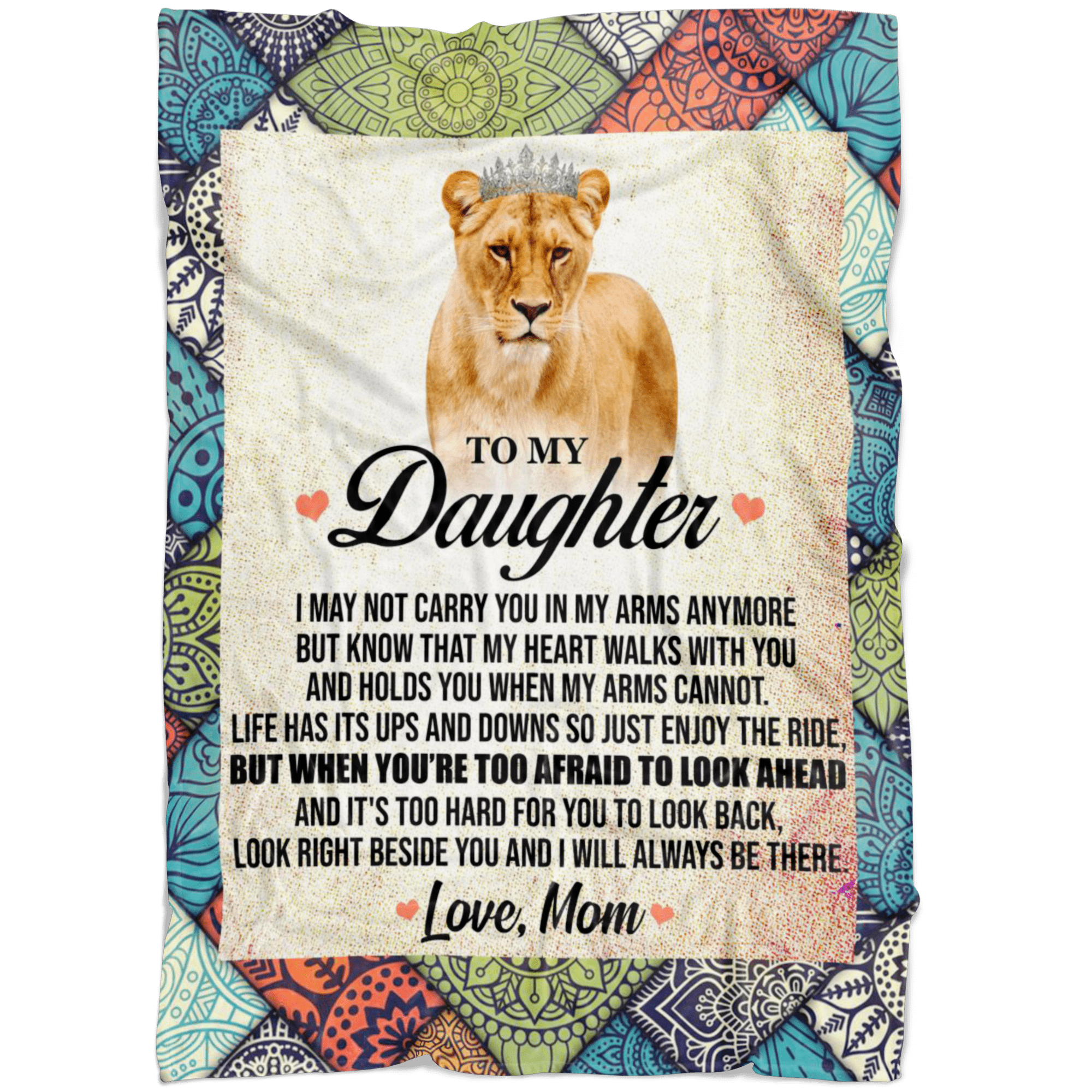 Mom Giving Daughter Don’t Be Afraid Printed Fleece Blanket