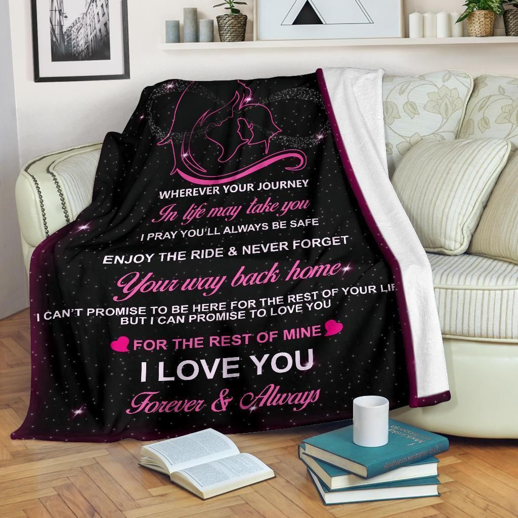 Mom Giving Daughter Forever Always Fleece Blanket
