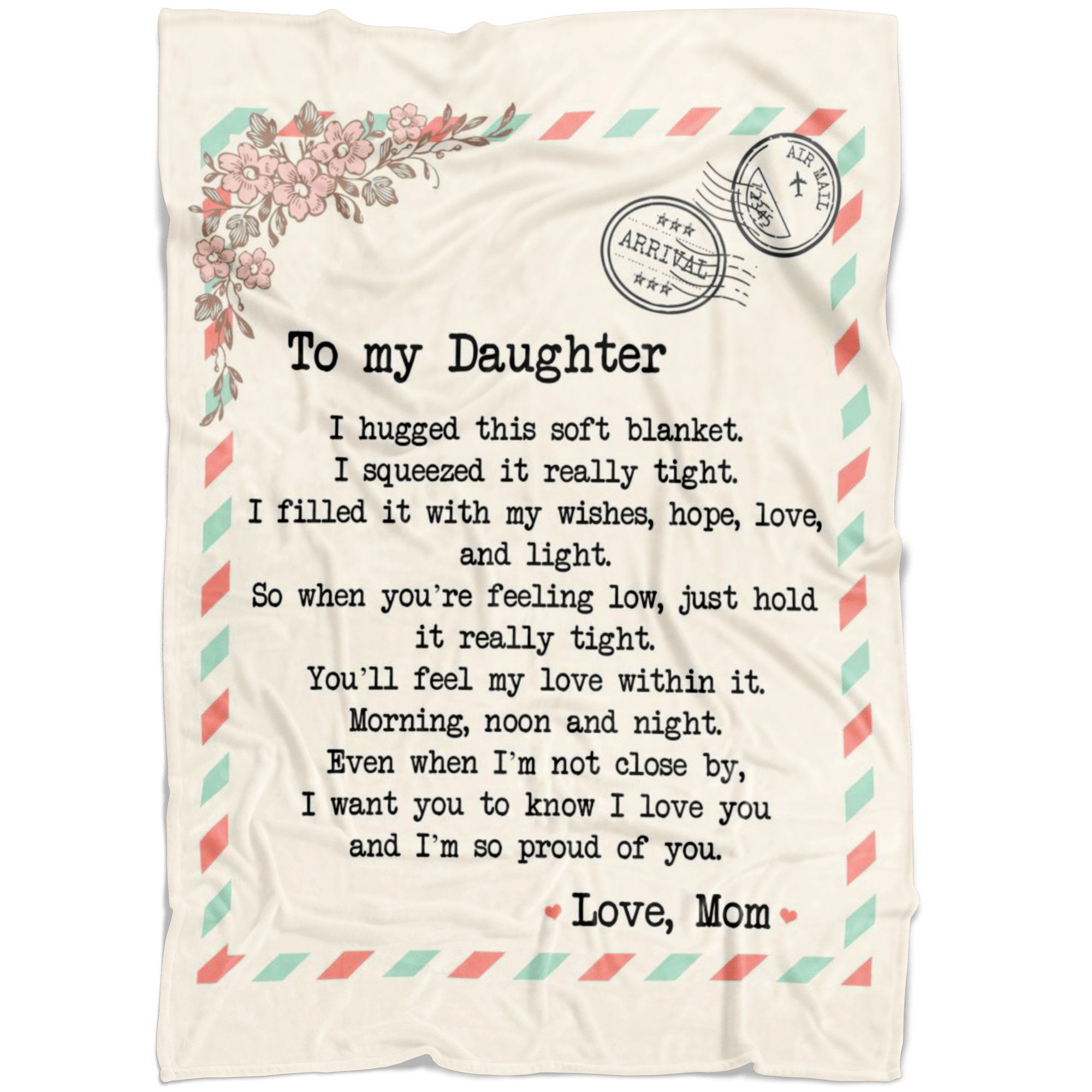 Mom Giving Daughter Letter Of Love Printed Fleece Blanket