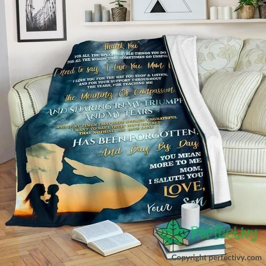 Mom I Salute You Sherpa Fleece Blanket