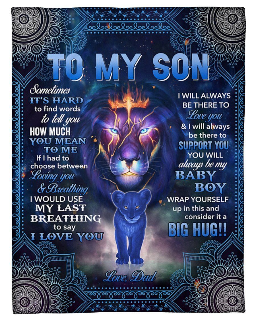 Mom Lion To My Son I Love You Fleece Blanket Fleece Blanket