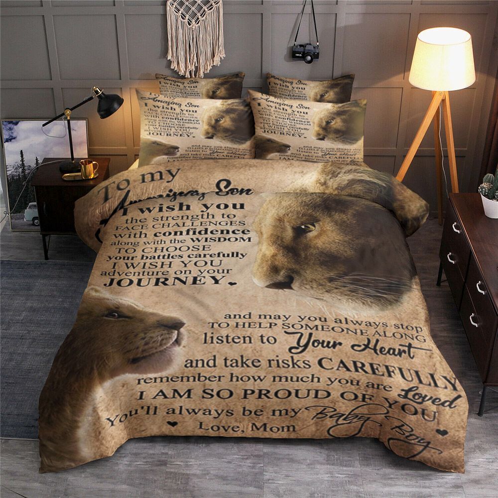 Mom Lion To Son Bedding Set