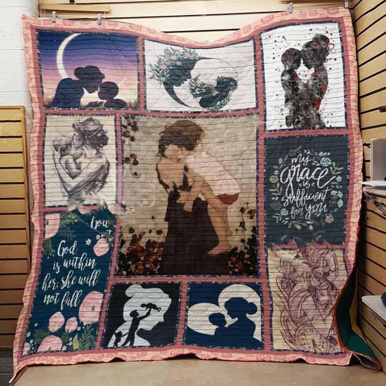 Mom Lovers Fleece Mom And Daughter Quilt Blanket DHC3112259TD