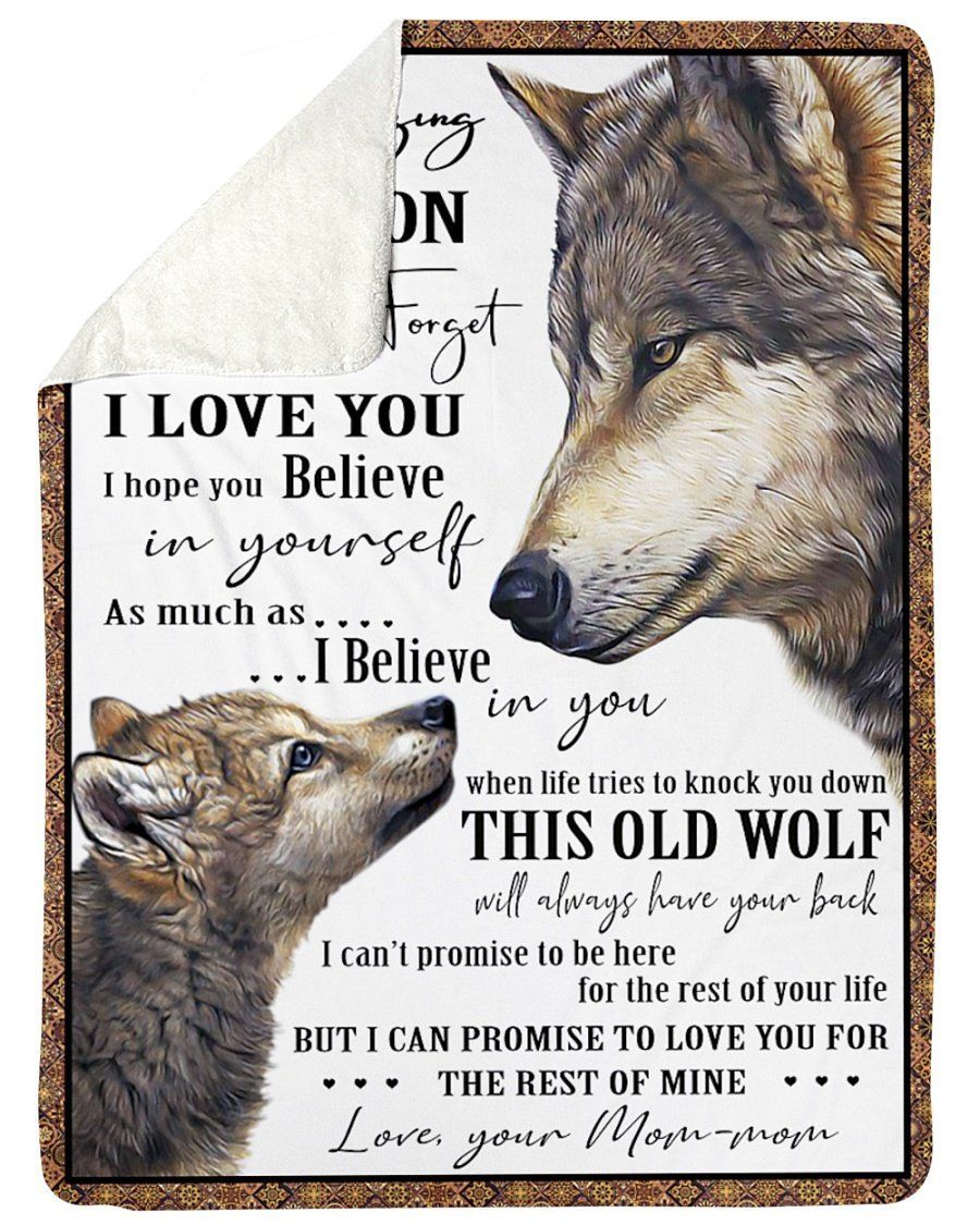 Mom-mom Gift For Grandson Never Forget How Much I Love You Sherpa Blanket