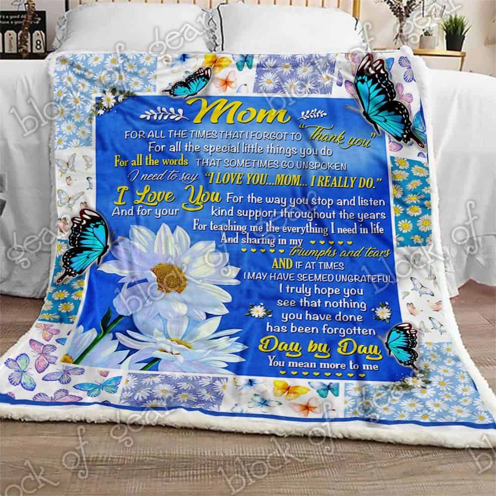 Mom Thank You And I Love You Fleece Blanket