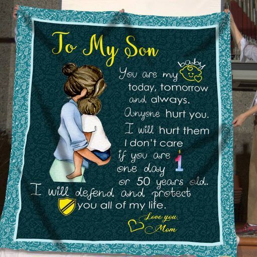 Mom To Baby Son Sherpa Fleece Blanket
