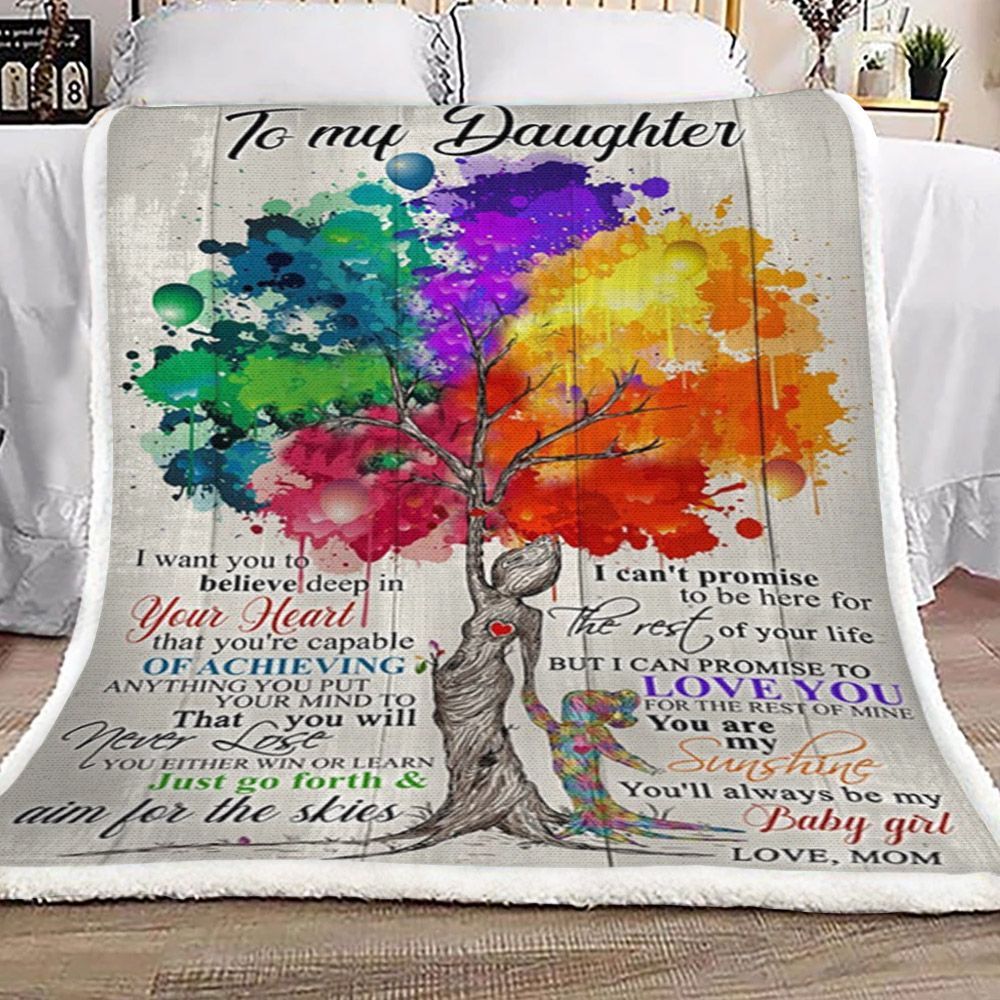 Mom To Daughter Sherpa Fleece Blanket