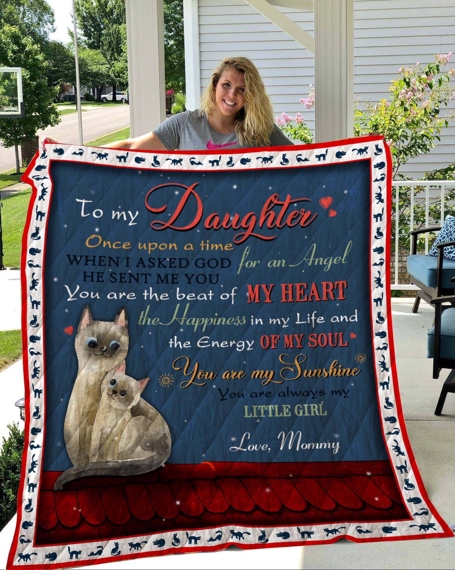 Mom To Daughter Cat Quilt Blanket DHC291150VT