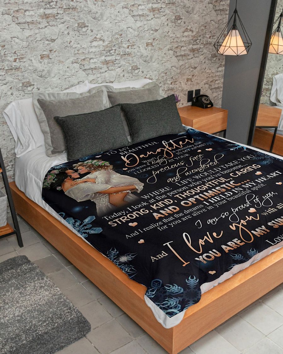 Mom To Daughter Sherpa Fleece Blanket