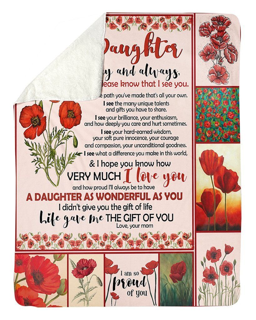 Mom To Daughter Sherpa Fleece Blanket