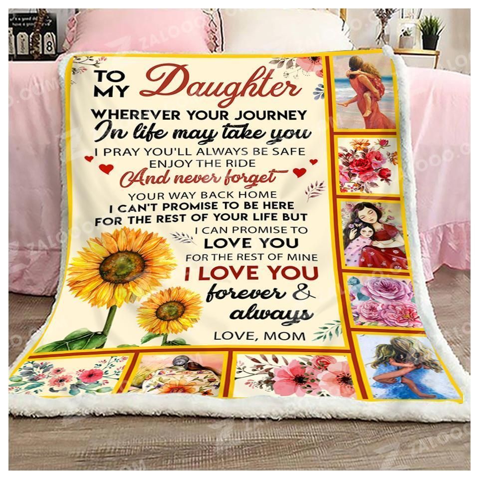 Mom To Daughter Sherpa Fleece Blanket