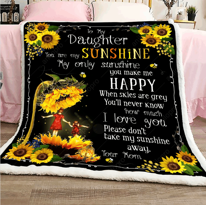 Mom To Daughter Sherpa Fleece Blanket