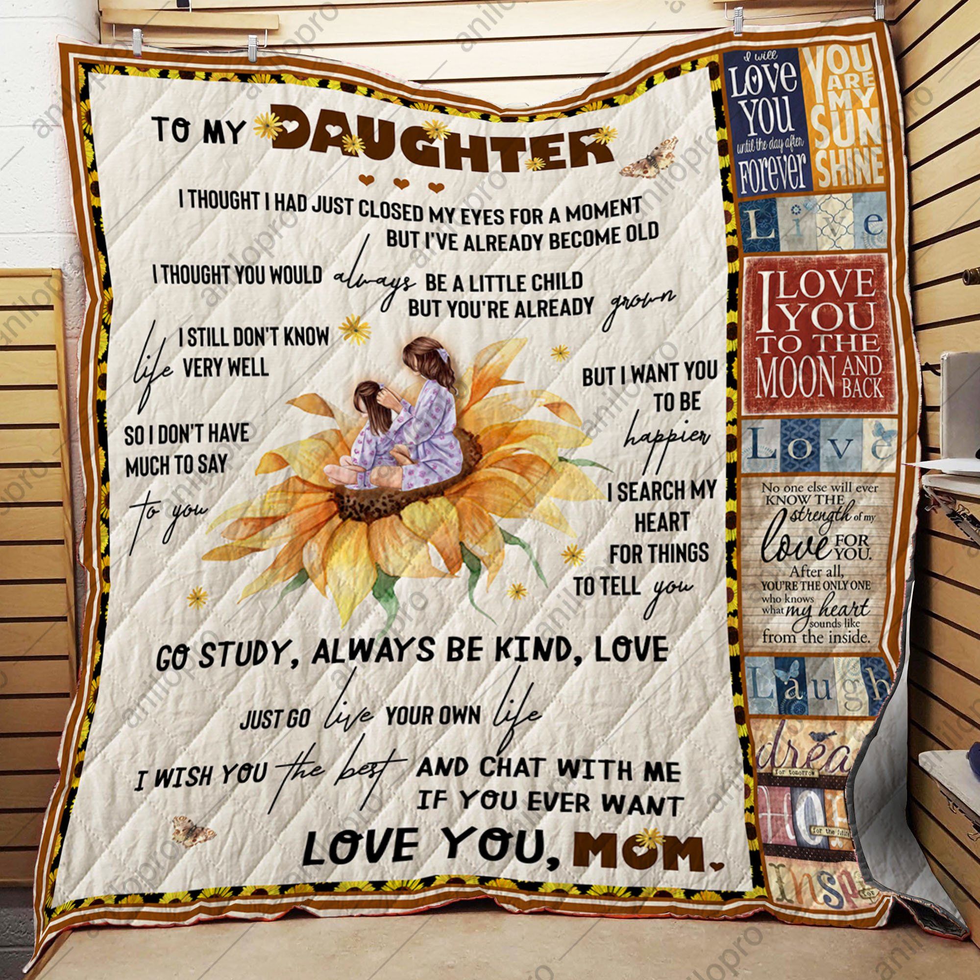 Mom To Daughter Go Study Quilt Blanket DHC040120175TD