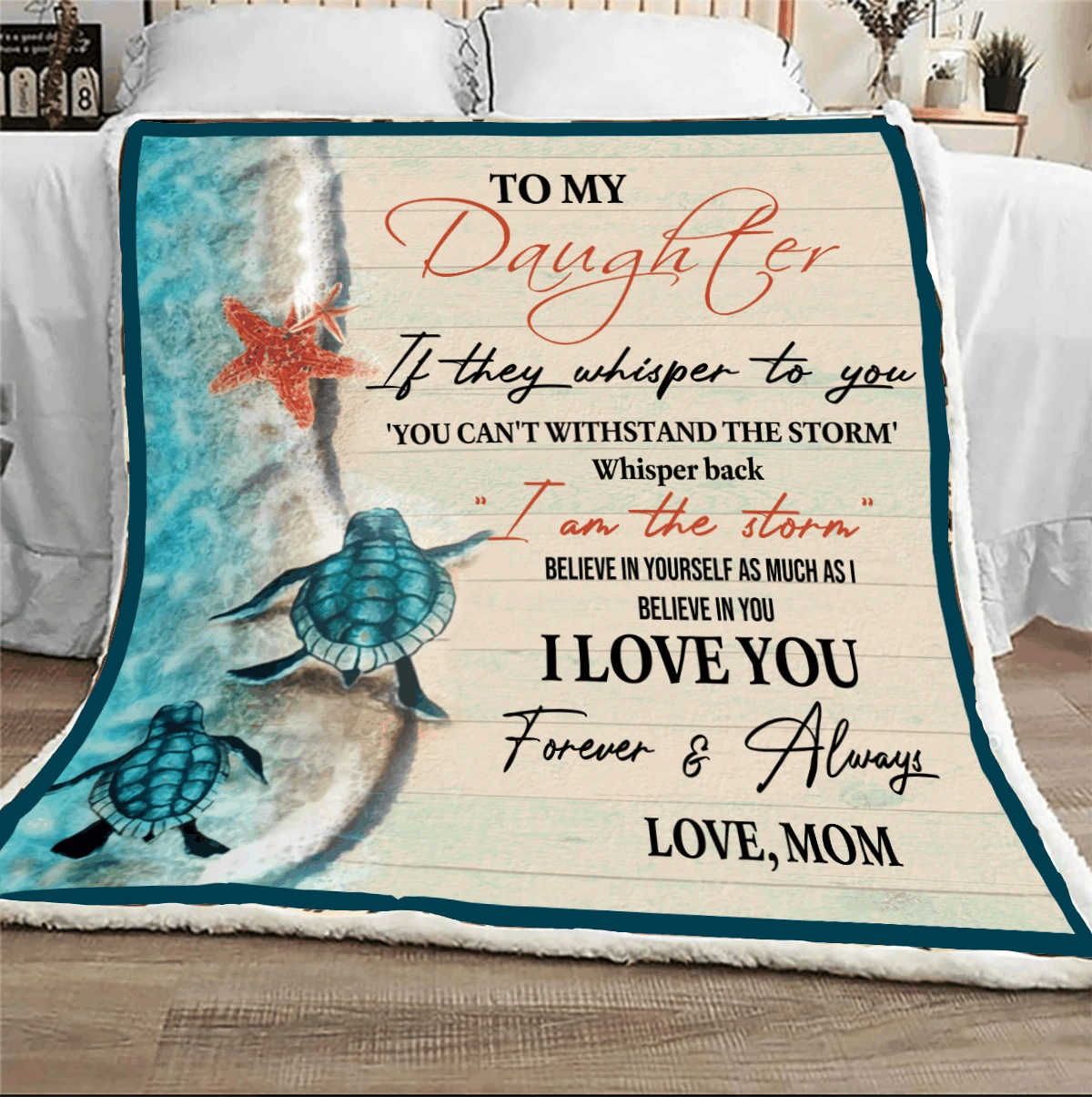 Mom To Daughter Sherpa Fleece Blanket