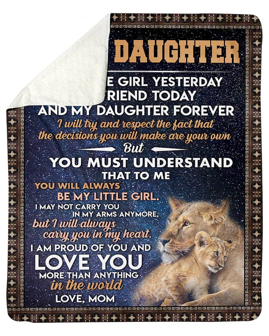 Mom To Daughter I Am Proud Of You Fleece Blanket Sherpa Blanket