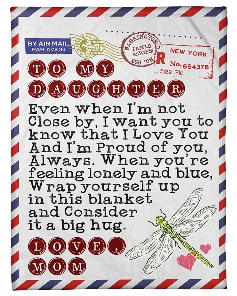 Mom To Daughter I Love You Dragonfly Fleece Blanket Fleece Blanket